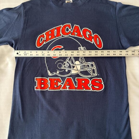 Vintage Chicago Bears Navy and Orange Single Stitch NFL T-shirt. Size L - Picture 4 of 5